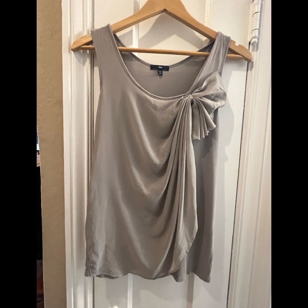 Grey Tank with Draped Detail